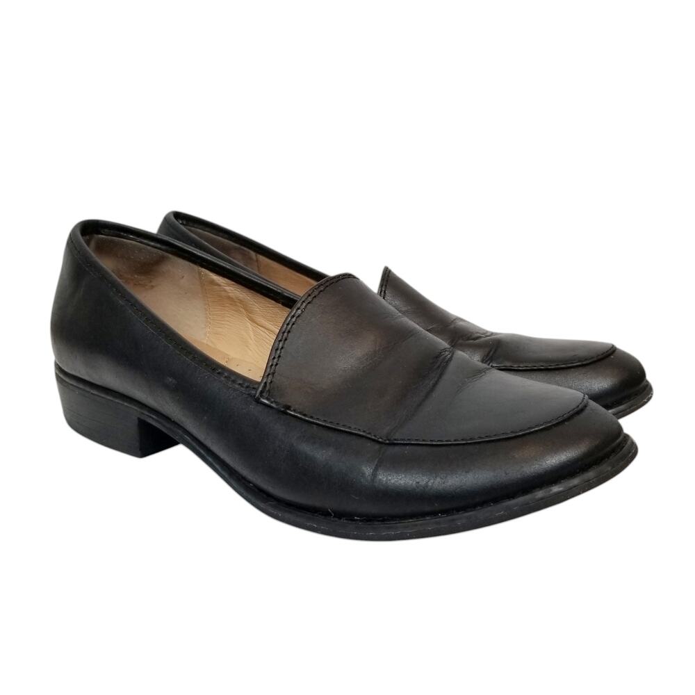 Sofft Women's Black Leather Slip On Loafers Size 8.5